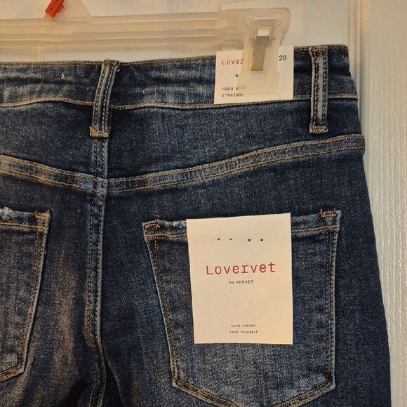 💲2️⃣0️⃣ Bundled ✔️Lovervet By VERVET Womens Dark RINSE Blue Jeans "JACKIE" Sz 8 - Picture 14 of 15